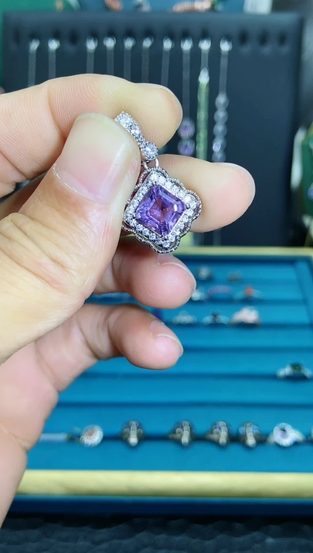 【闪购商品】紫晶吊坠(不含链)银S925镶嵌1121