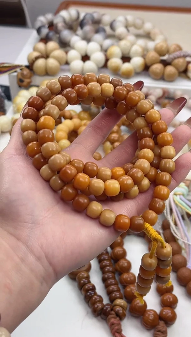 手串菩提根/象牙果干磨82年小老太多宝奶咖桶珠9*10mm念珠