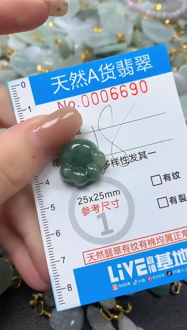 颈饰未镶嵌翡翠净货挂件-6690