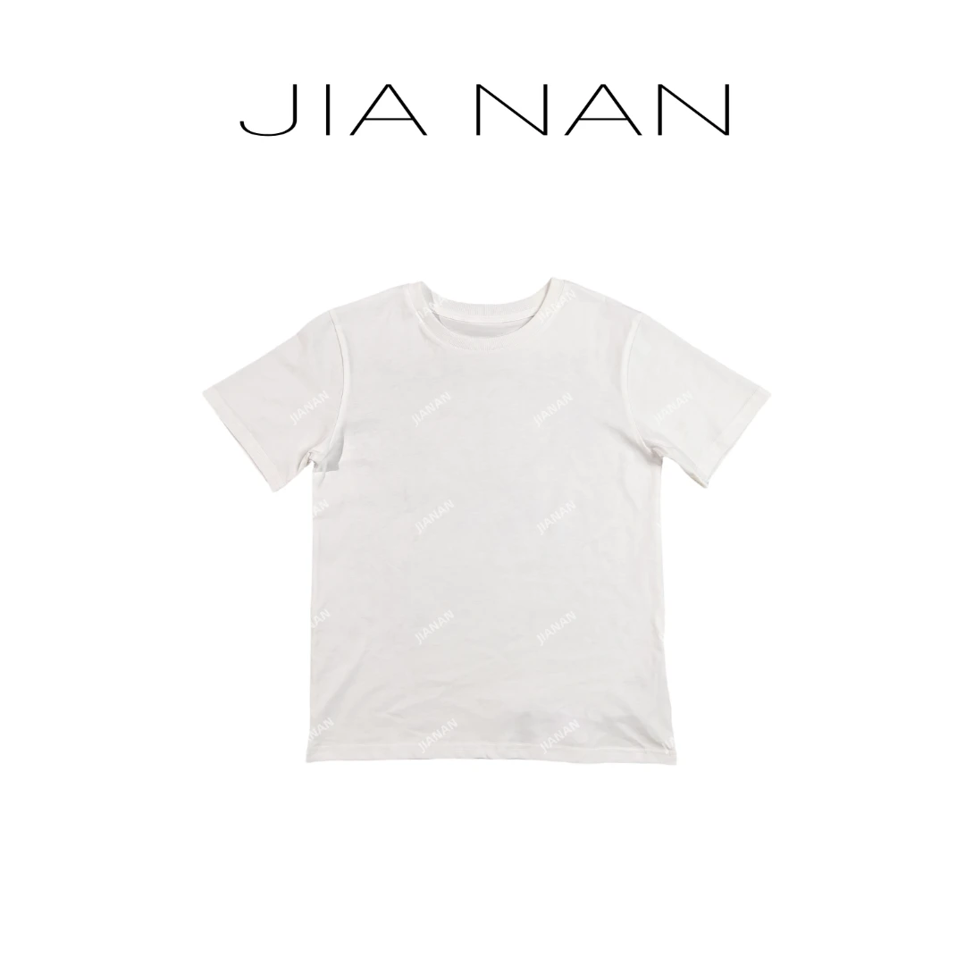 白色圆领印花休闲短袖T恤6569