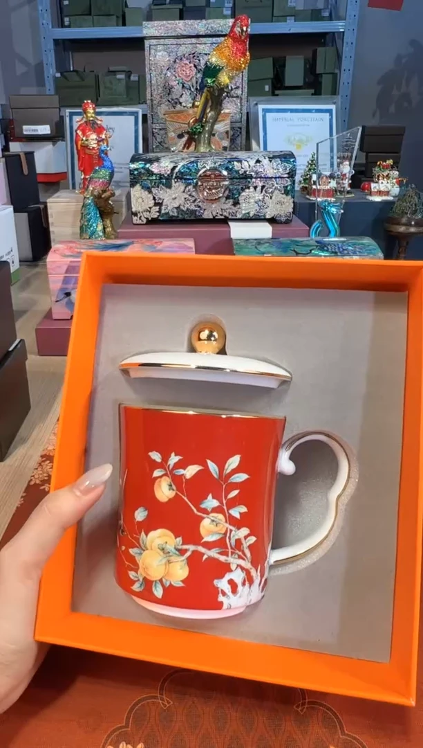 【闪购商品】杯238柿柿如意盖杯（红）