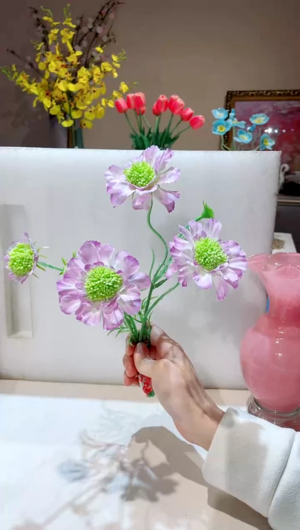 【闪购商品】琉璃手工艺品紫色小花花2只