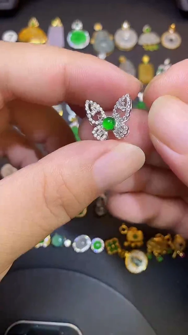 吊坠(不含链)银S925镶嵌翡翠1