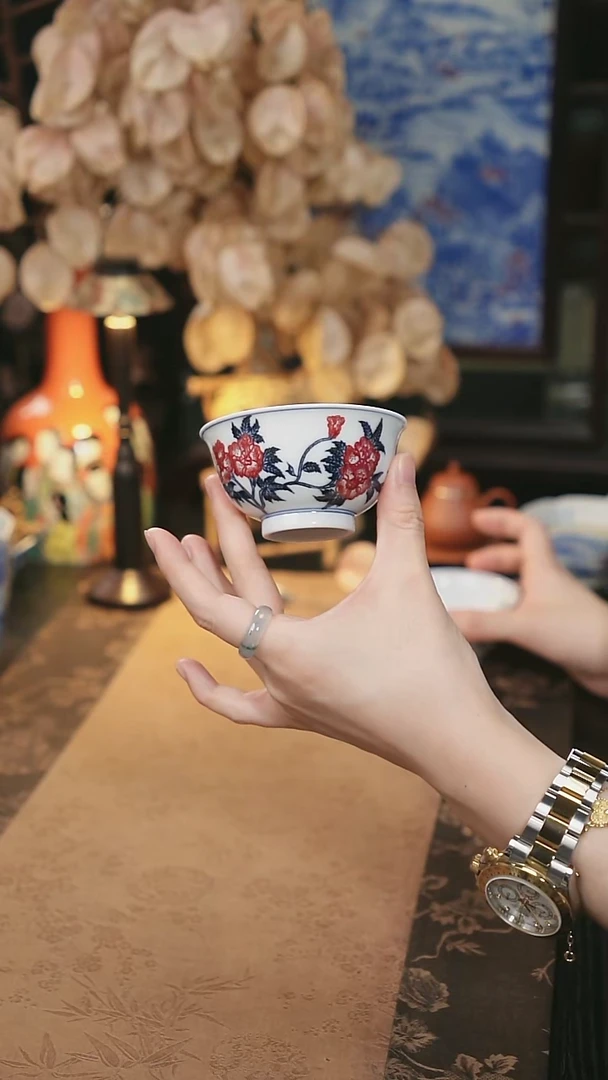 子君堂 山茶花小碗杯
