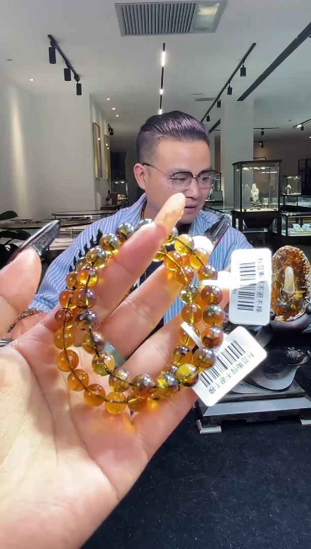 琥珀颈饰未镶嵌缅甸琥珀灵草手串1多样性发其一