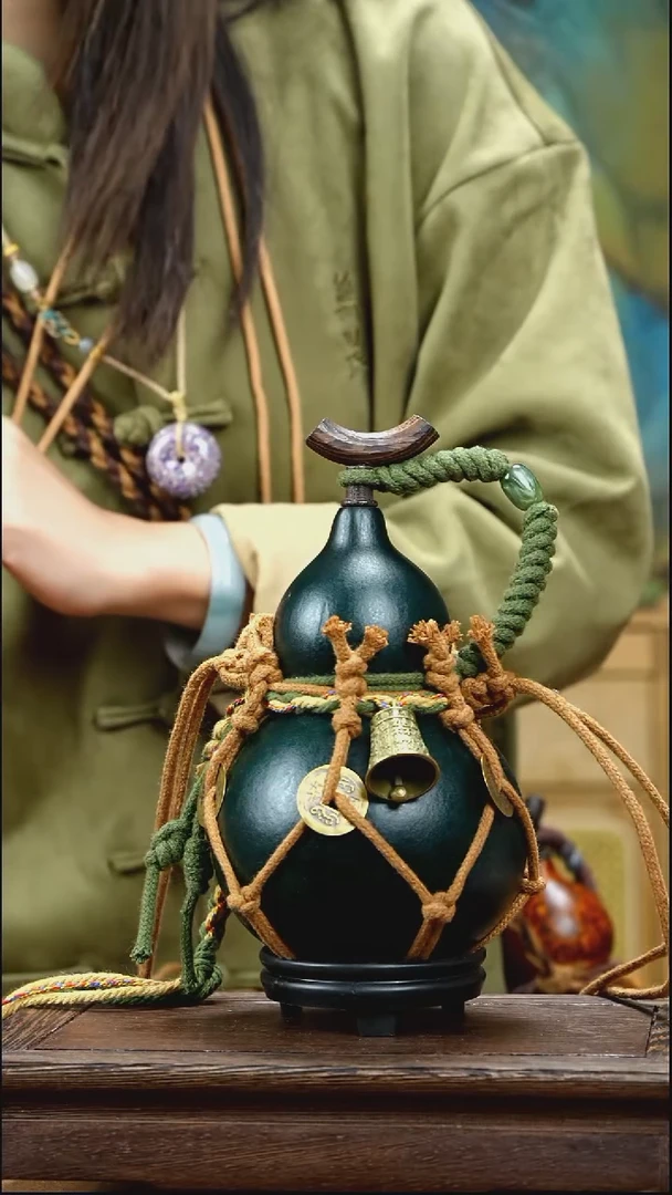 YT029复古网兜款天然酒葫芦（一物一拍）