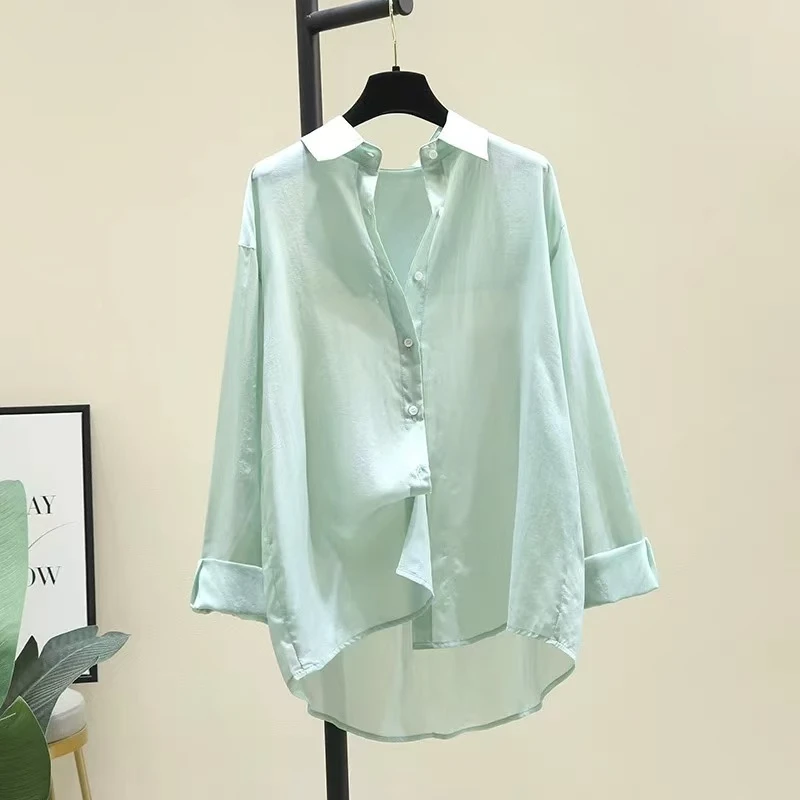 现货-清凉防晒空调衫夏季新款女装时尚百搭显瘦衬衣外搭