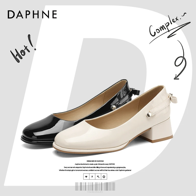 达芙妮网红爆款蝴蝶结玛丽珍女鞋2025春季新款小香风法式浅口单鞋