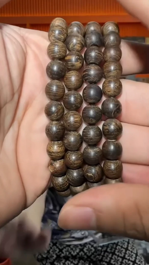 沉香手串36号沉水单圈棋楠种10g0.9多样性发一