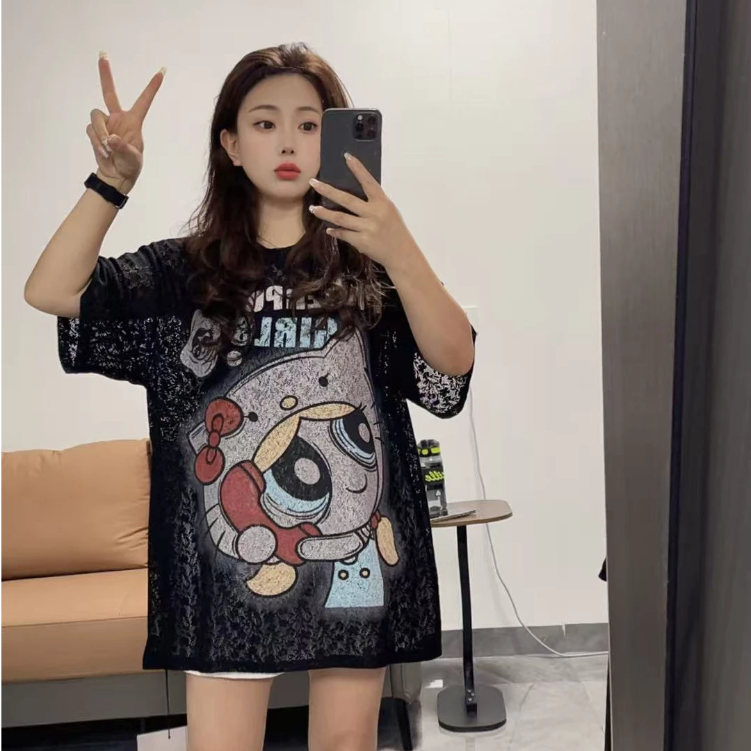 12675小景推荐-欧版大眼妹蕾丝休闲短袖-86890