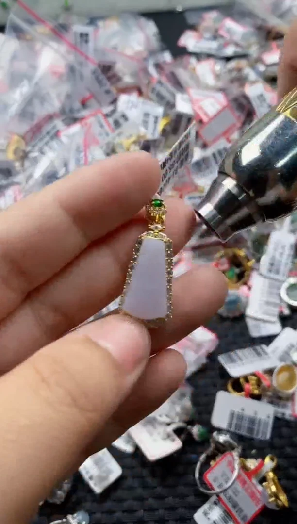 翡翠戒指银S925镶嵌4444---0