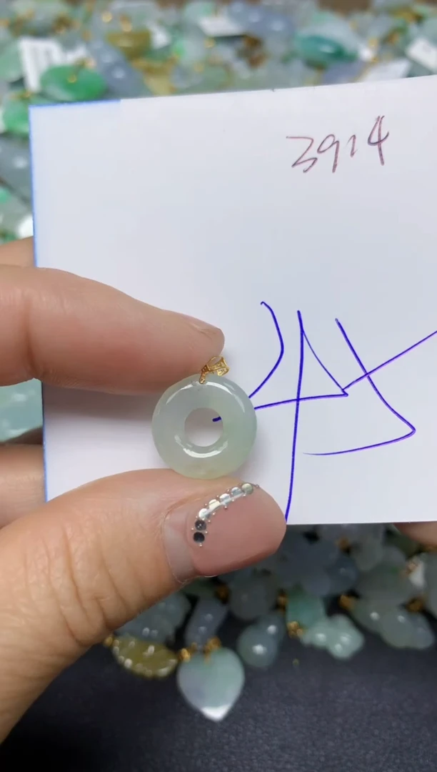 【闪购商品】翡翠挂件18K金镶嵌 天然翡翠A货