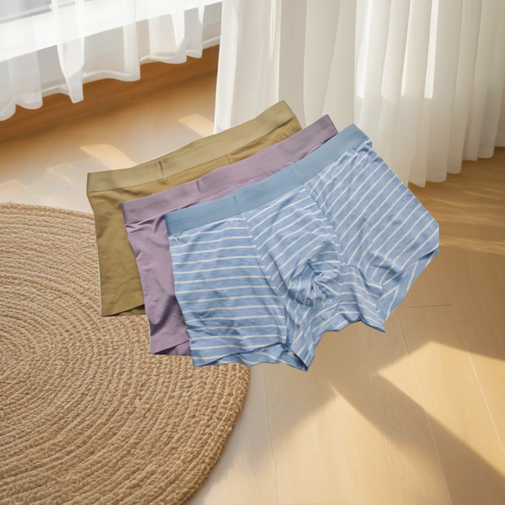 三条装男士无痕棉质平脚内裤