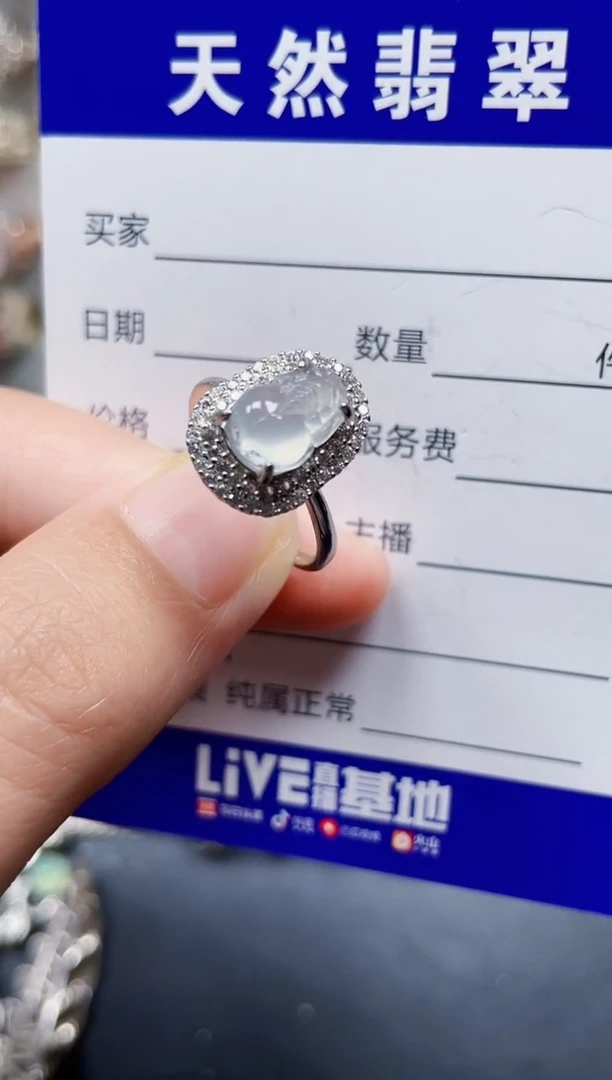 银S925镶嵌戒指翡翠109