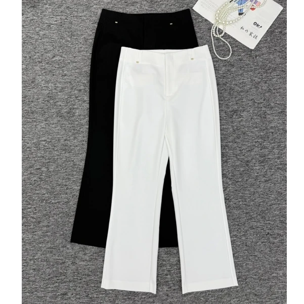 69335白色净版亲肤凉感莫代尔精致九分西裤休闲裤