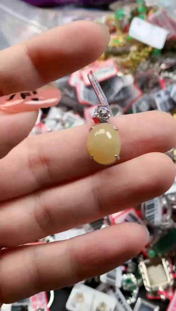 银S925镶嵌戒指翡翠天然A货缅甸翡翠