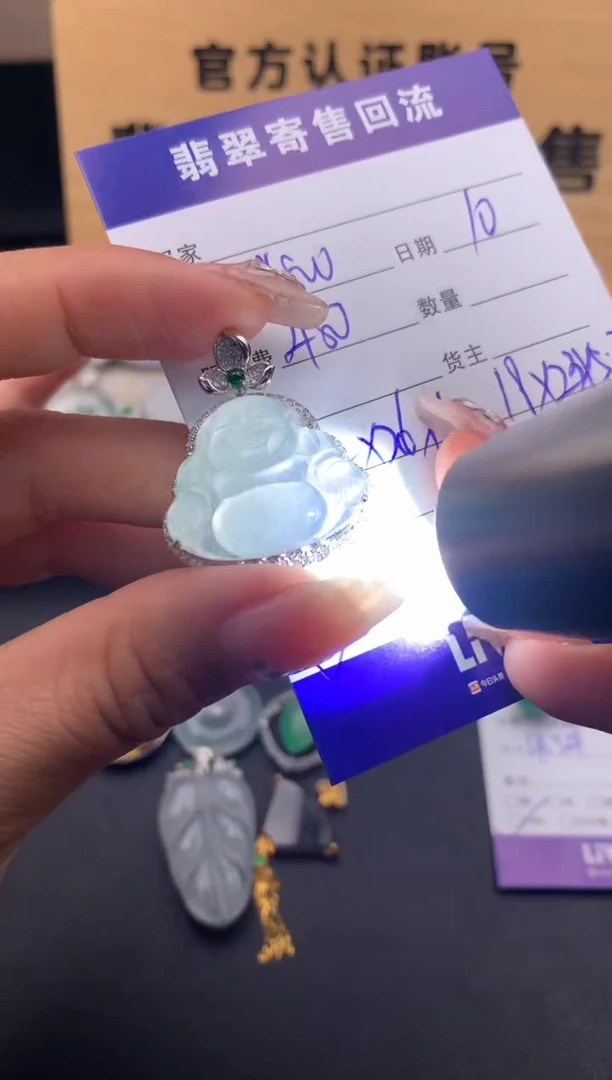 【闪购商品】翡翠颈饰18K金镶嵌10124342