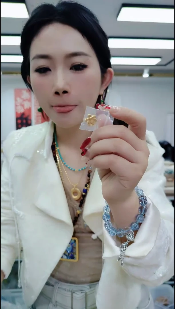 【闪购商品】玛瑙/玉髓颈饰合金2382 金色莲花款