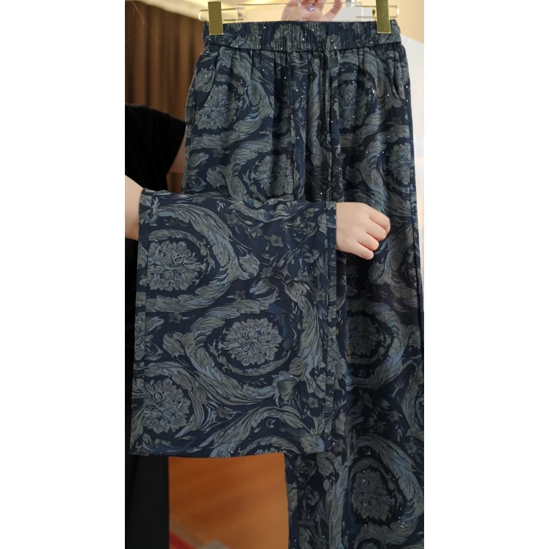 K03 新款缎面宽松休闲百搭阔腿裤-宋宋