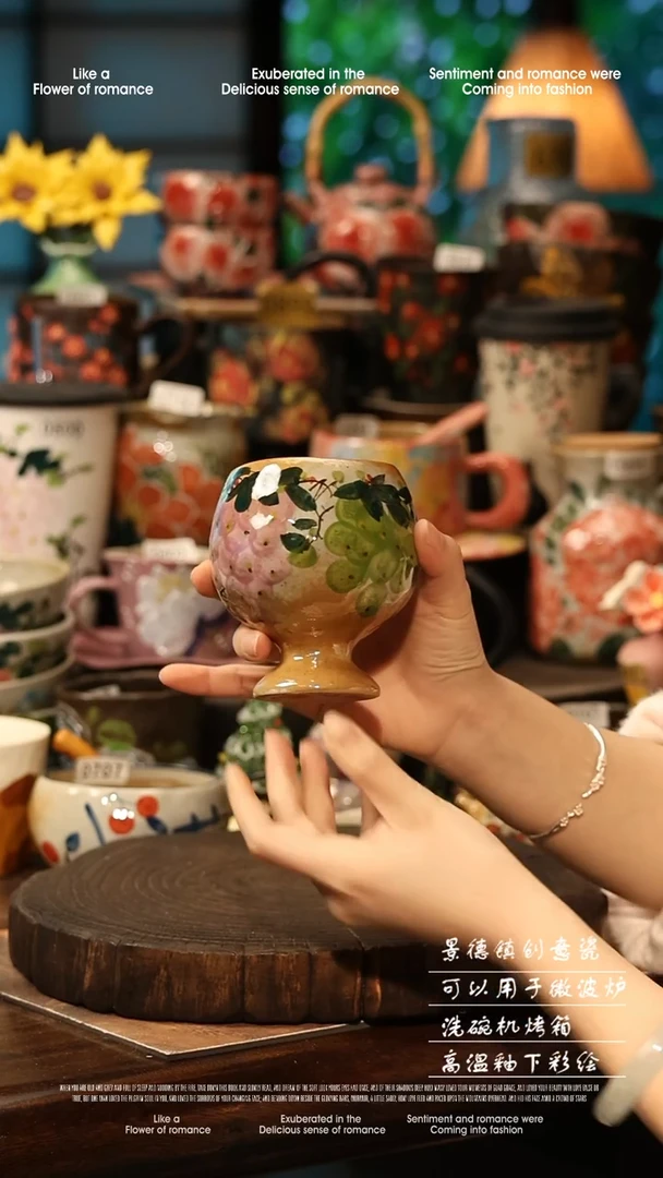 陶瓷景德镇高温釉下彩手工手绘款式@A0177@