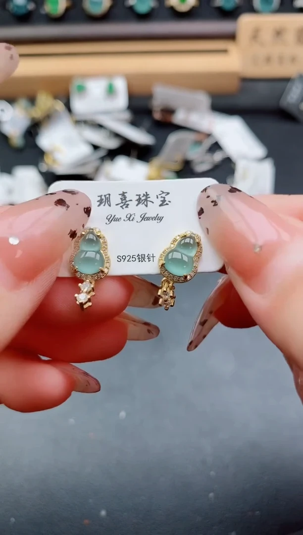 银S925镶嵌戒指翡翠1