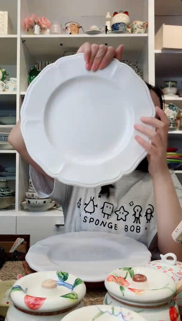 陶瓷【孤品】纯白大盘26.5cm