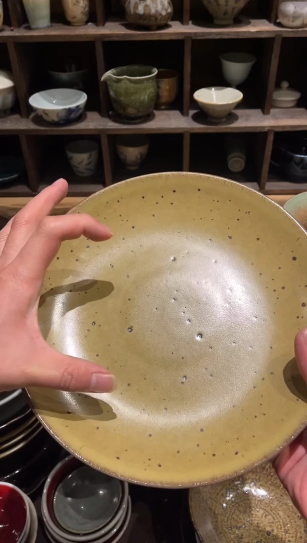 【闪购商品】瓷片613 黄燕麦牛排盘1个