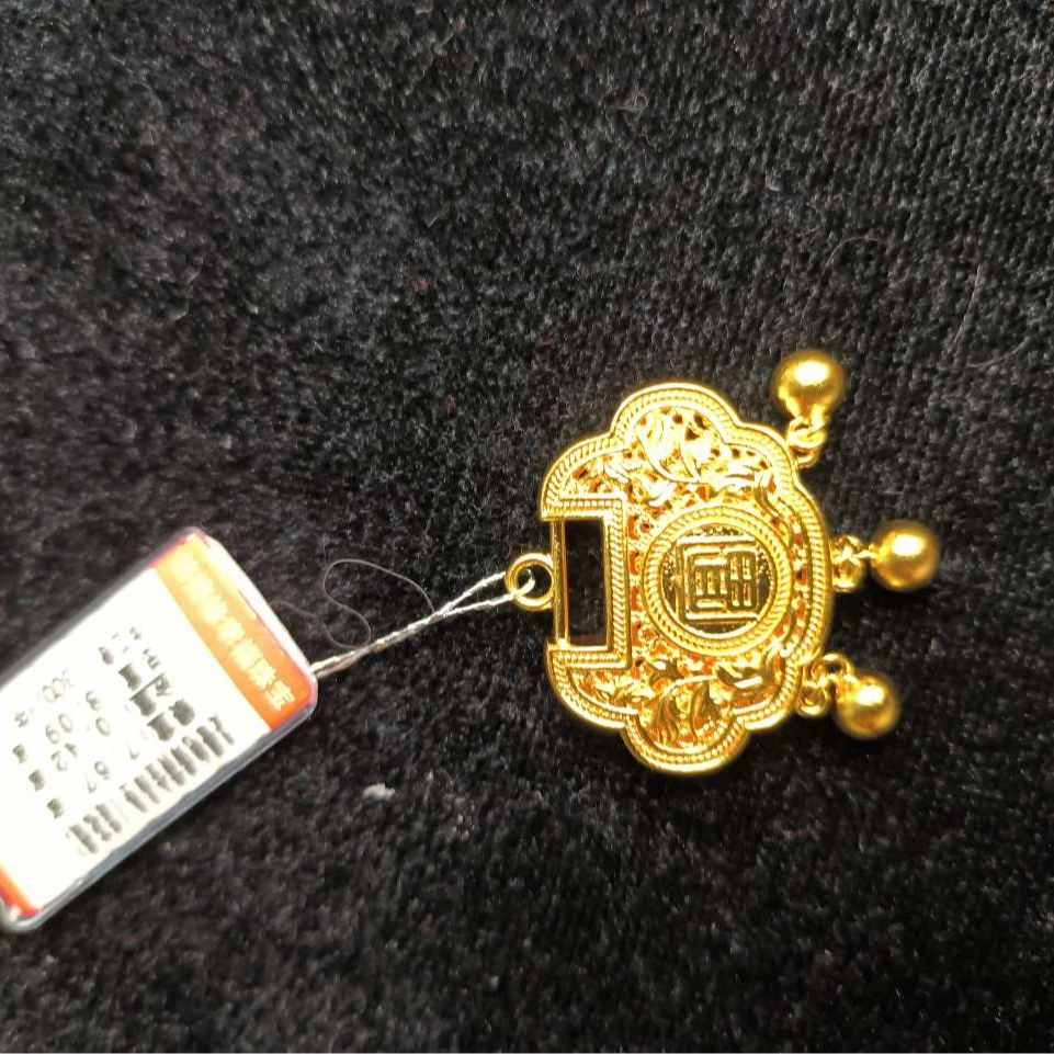 吊坠足银 【金银铸】吊坠足银999元莲花锁包足银