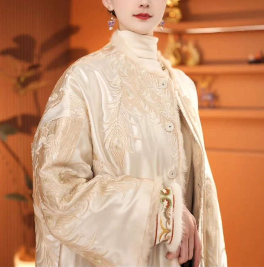 【凤仪】重磅刺绣国风冬款加厚双面双穿外套2024B2147-垚垚