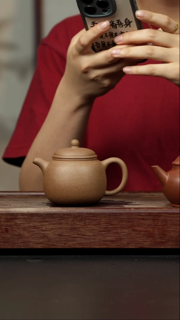 紫砂茶壶芝麻绿匏樽