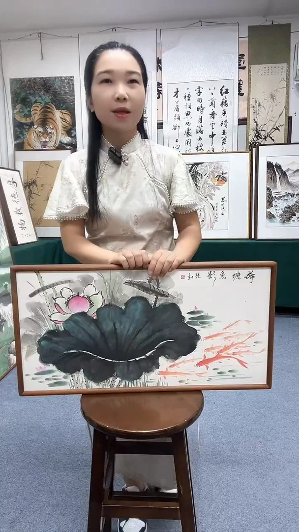 国画35*68实木画框顺丰包邮手绘