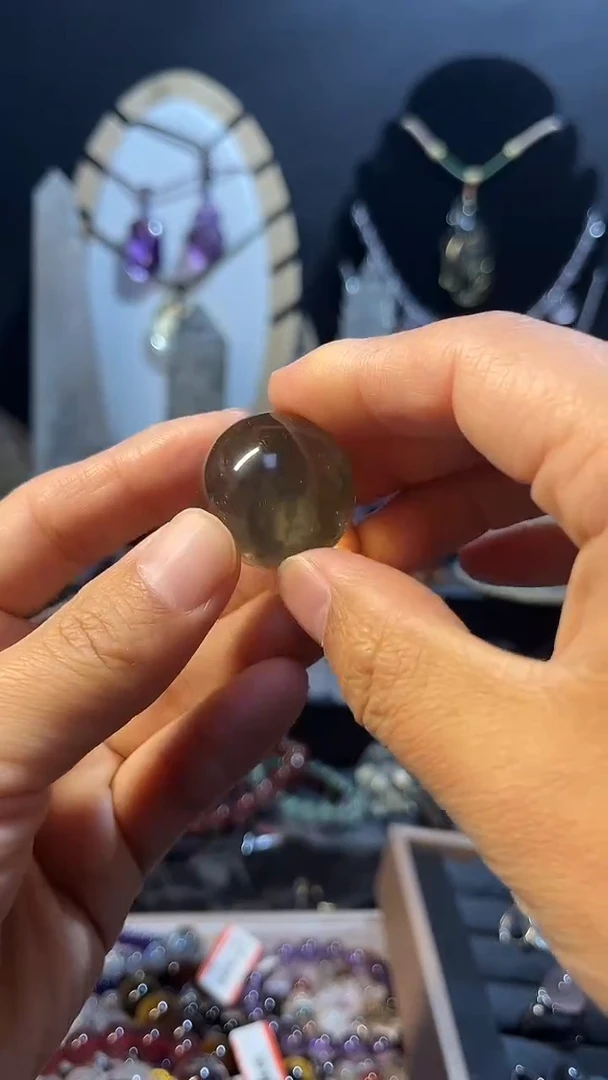 黄晶摆件未镶嵌天然黄水晶球