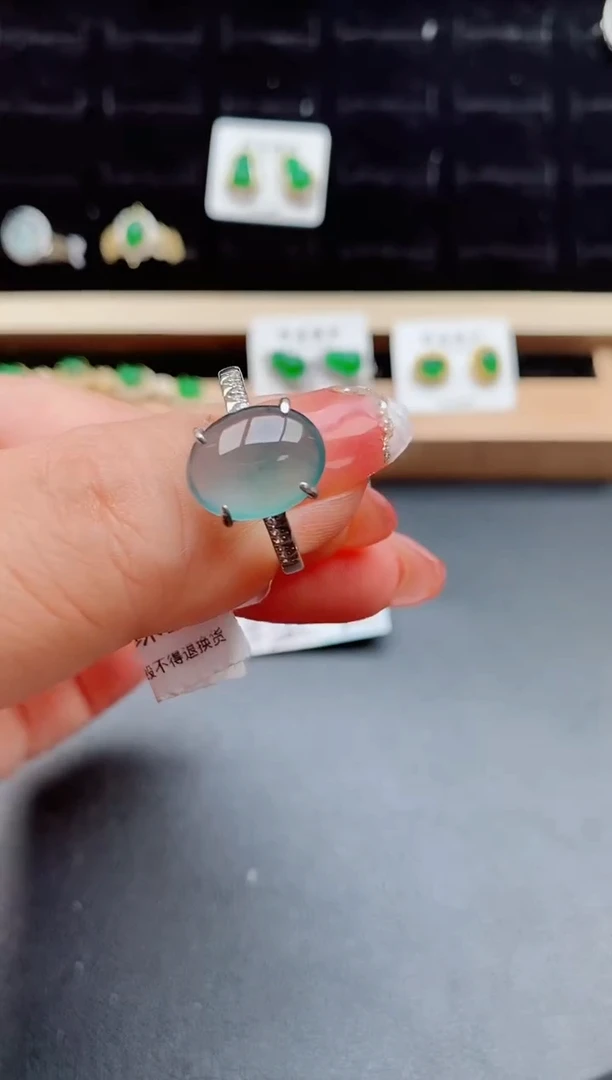 【闪购商品】翡翠戒指银S925镶嵌1221