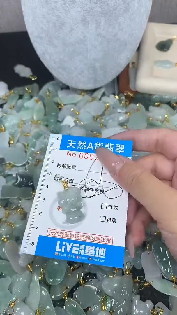 翡翠未镶嵌颈饰净货挂件-3462