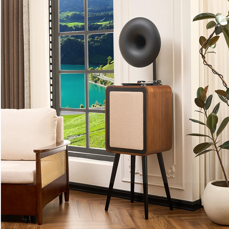 黑胶唱片机专业级电唱机现代意式轻奢HiFi留声机蓝牙音响一体唱机