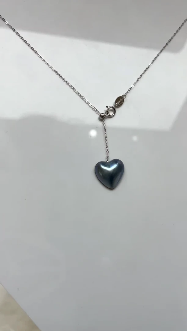 银S925镶嵌颈饰拼合珍珠（马贝珠）马贝