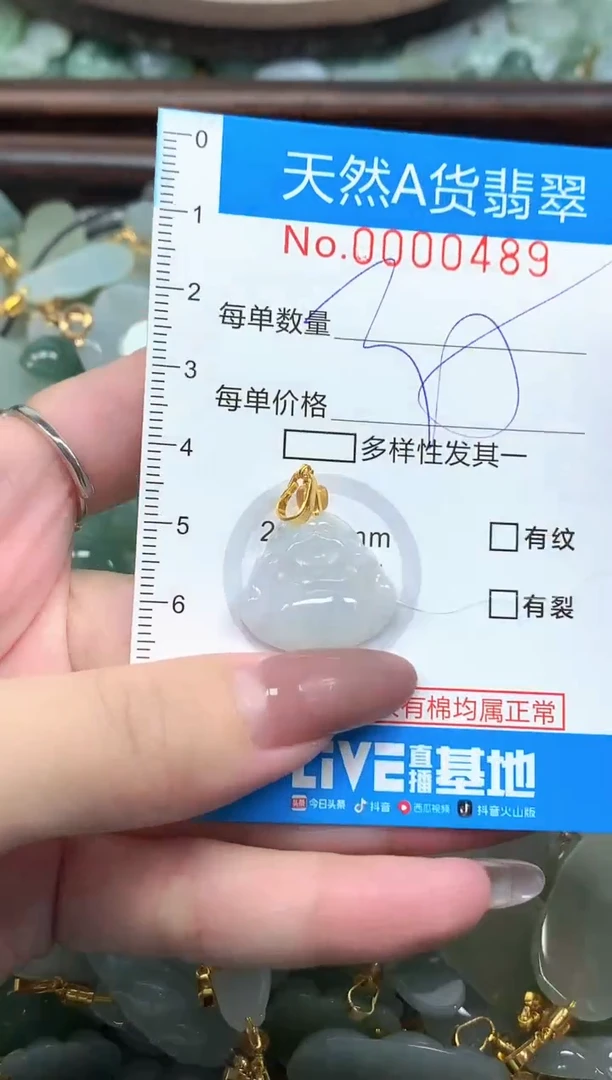 颈饰未镶嵌翡翠净货挂件-0489