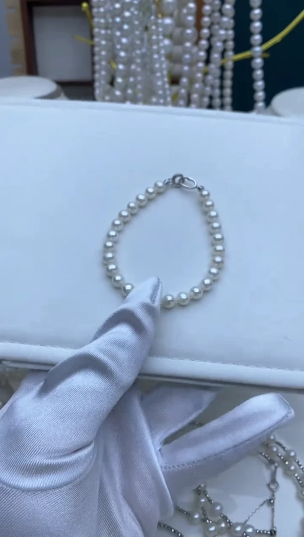 【闪购商品】淡水珍珠手链银S925镶嵌6