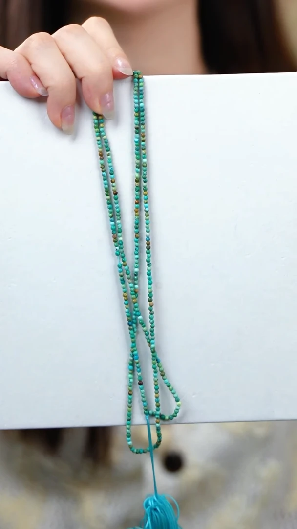 绿松石未镶嵌绿松项链2.0mm