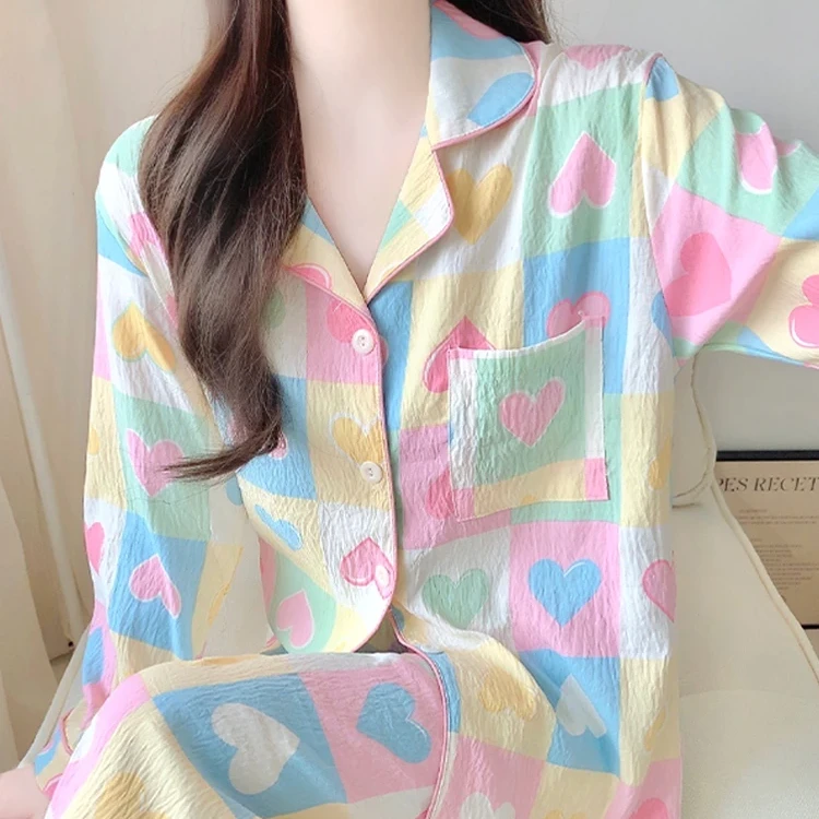 云朵棉春季新款卡通甜美长袖长裤可外穿开衫家居服套装