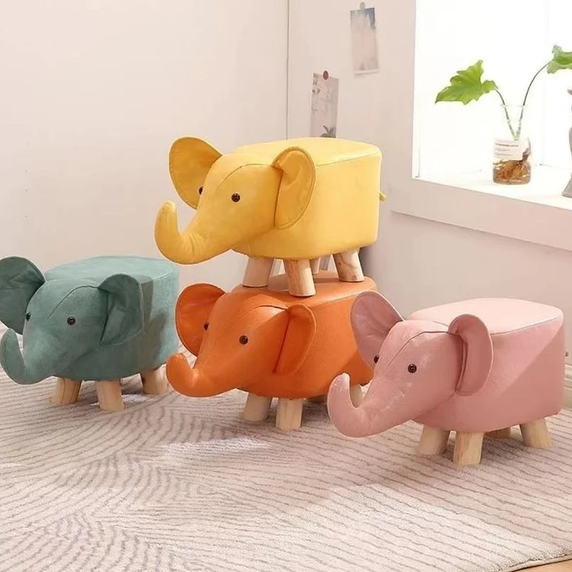 实木儿童家用创意换鞋凳科技布小矮凳-皮床福利