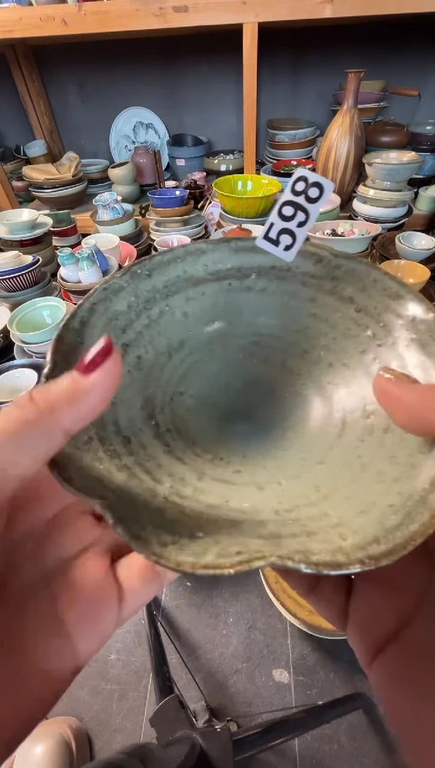 瓷片咖****?598 绿色花朵碗