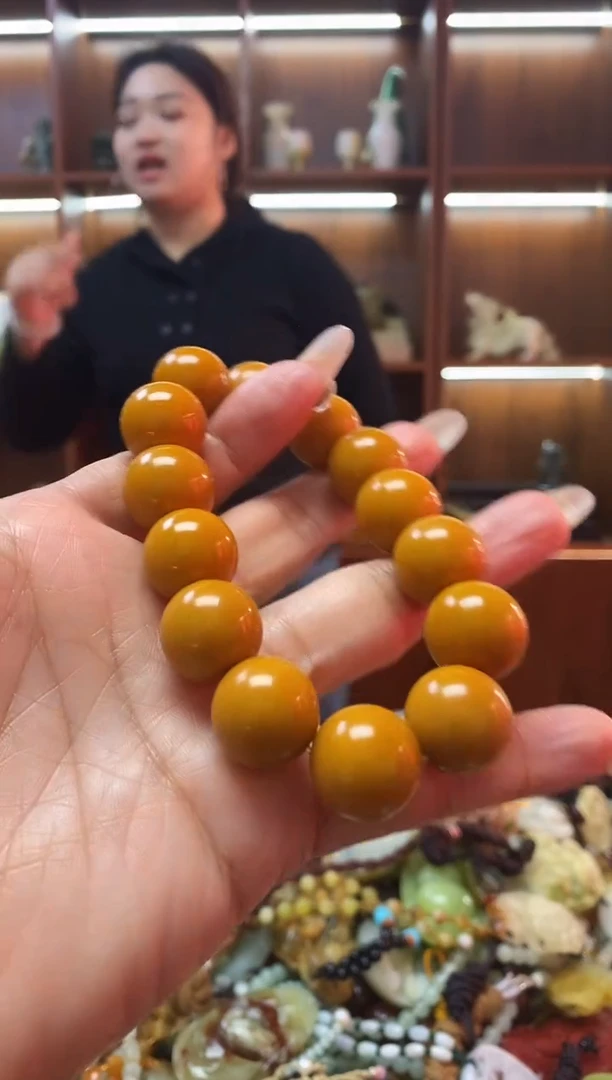 未镶嵌蛇纹石玉手串+16