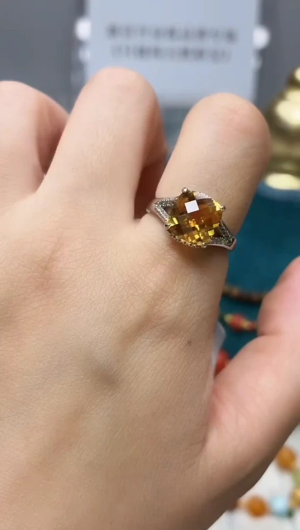 银S925镶嵌戒指水晶246BJ1213产品一个（多样性）