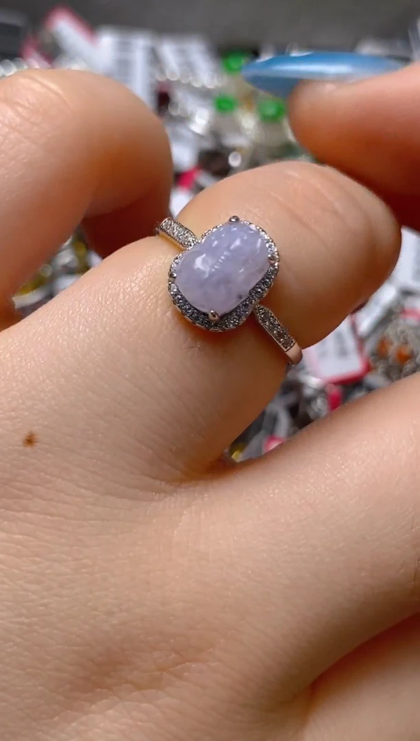 银S925镶嵌戒指翡翠百内无证书