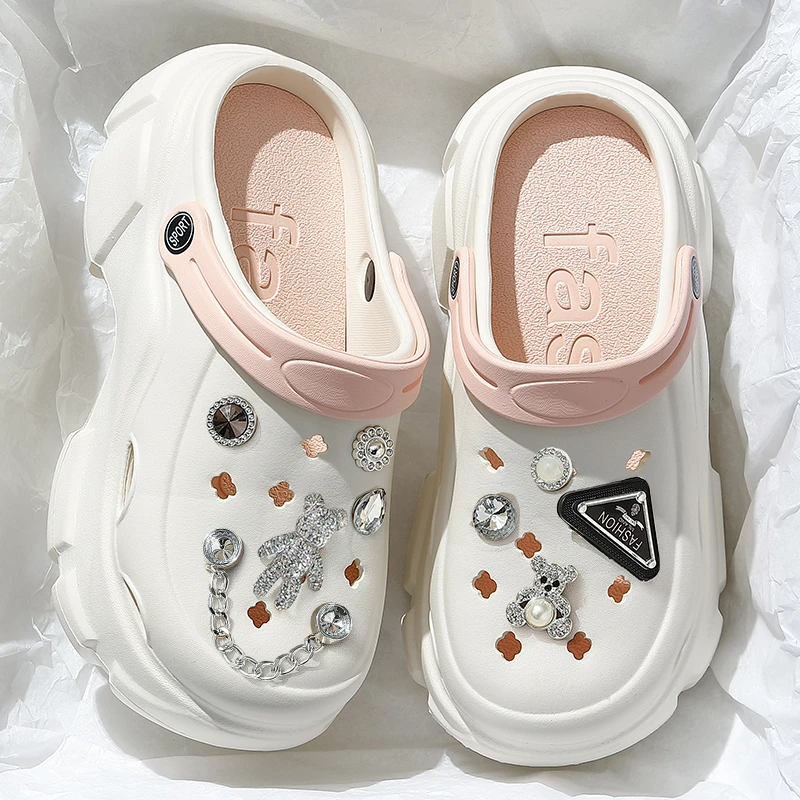 猫力增高厚底洞洞鞋女夏季洞洞鞋女款2025新款爆款外穿室内凉拖鞋