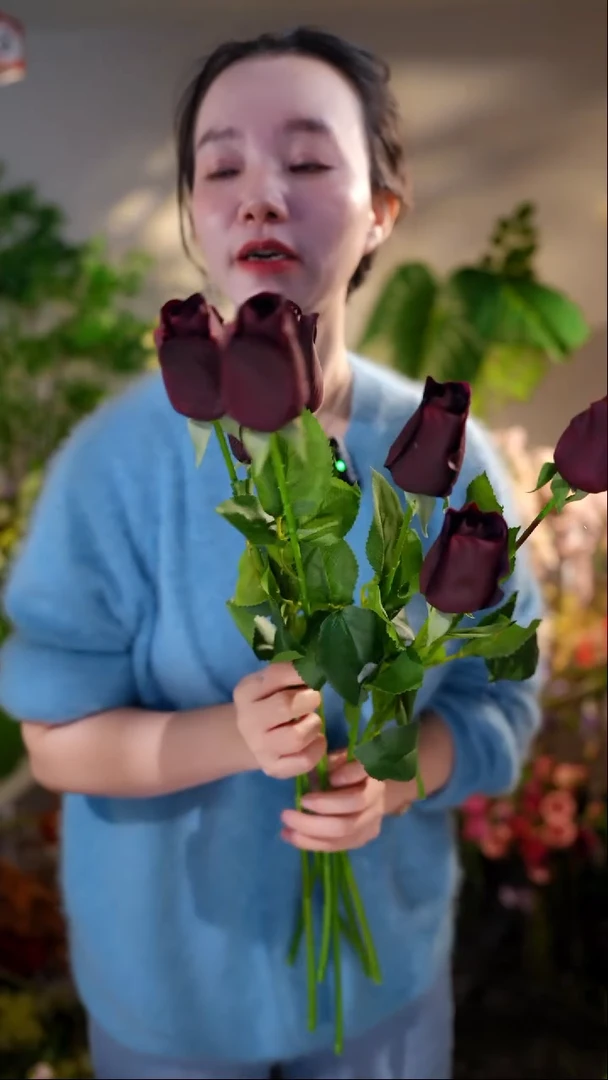 10支天使玫瑰暗黑色