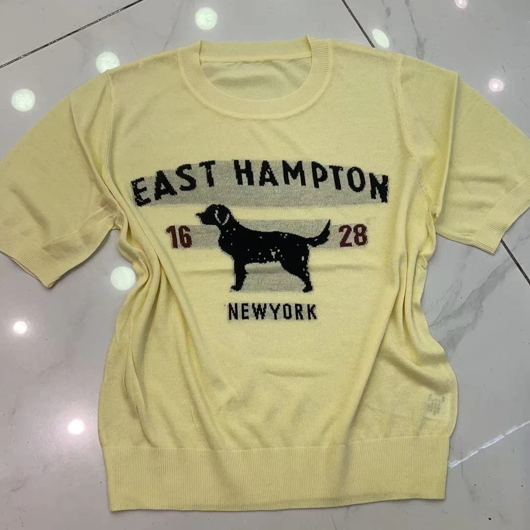 1628卡通动漫圆领印花短袖字母小黑狗T恤