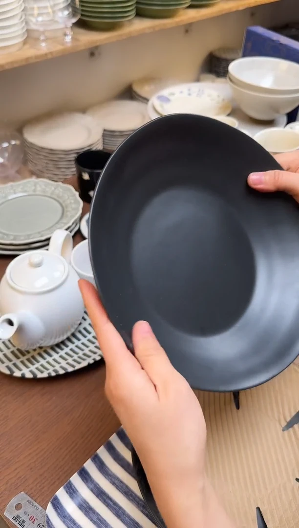 贝纹雾面墨色深盘 2只装瑕疵针眼凸起划痕