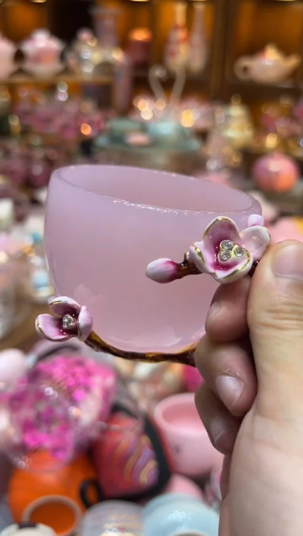 琉璃咖啡杯玉兰花